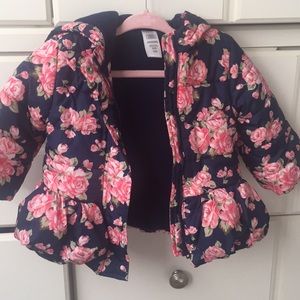 Floral puffy jacket 12M